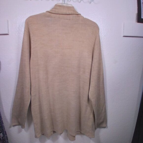 Laura Scott Mid Length Beige Cardigan Sweater 1X - Picture 10 of 14